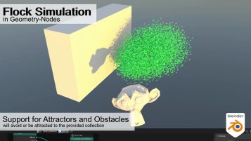 Flock Simulation in Geometry-Nodes