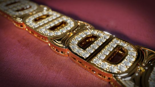 Gold and diamonds chain Custom D letter design