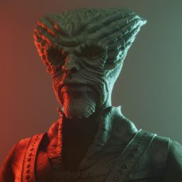 Triangle Head Shaped Alien Portrait