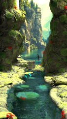 Rocks and water