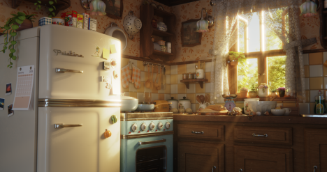 Stylized Kitchen in Blender